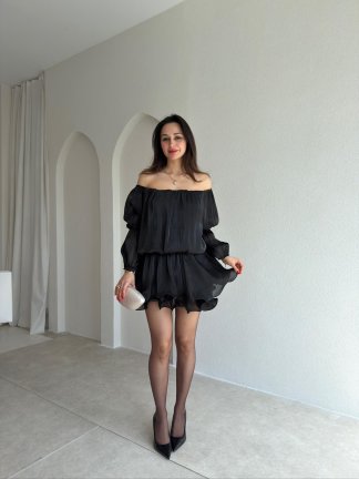 BLOSSOM Mini Elbise 8134 - Siyah - 2