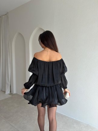 BLOSSOM Mini Elbise 8134 - Siyah - 3