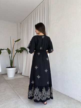 BODNİA Maxi Elbise 4921 - Siyah - 3