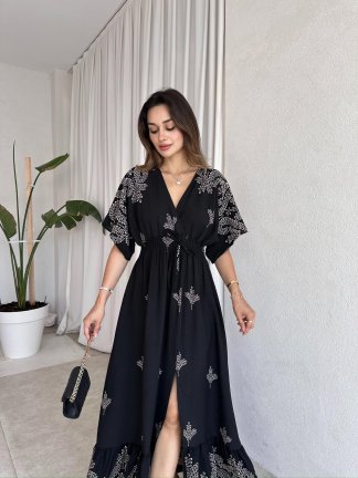BODNİA Maxi Elbise 4921 - Siyah - 1
