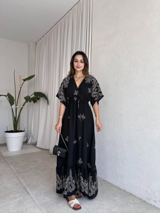 BODNİA Maxi Elbise 4921 - Siyah - 2