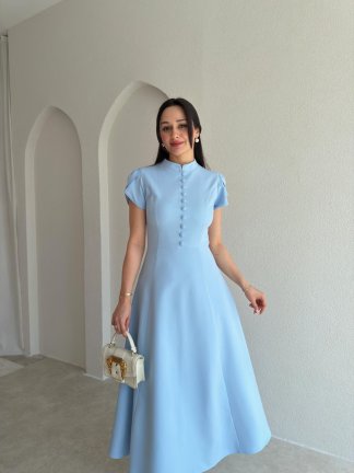 BOGOTA Midi Elbise 8947 - Bebe Mavisi 