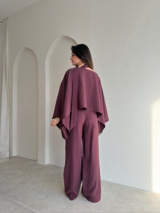 BOLİVA Şal Parçalı Takım 8951 - Mürdüm - 3