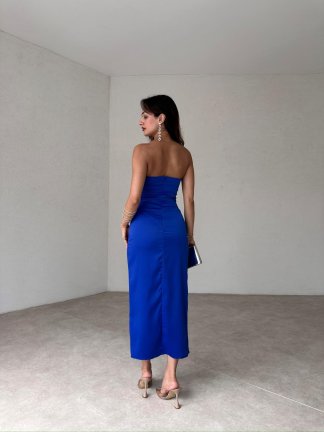 BONİS Midi Elbise 0184 - Mavi - 2