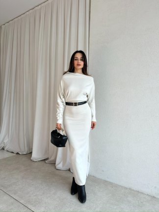 BOORMAN Midi Elbise 3943 - Beyaz - 4