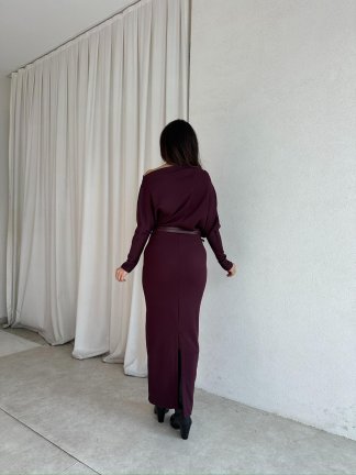 BOORMAN Midi Elbise 3943 - Mürdüm - 2