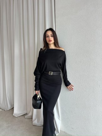 BOORMAN Midi Elbise 3943 - Siyah 