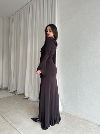 BORİSLAV Maxi Elbise 6778 - Acı Kahve - 3