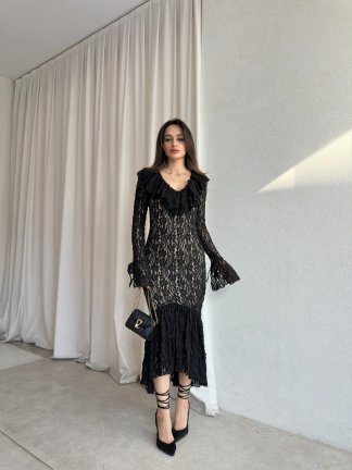 BOSES Midi Elbise 8309 - Siyah - 2