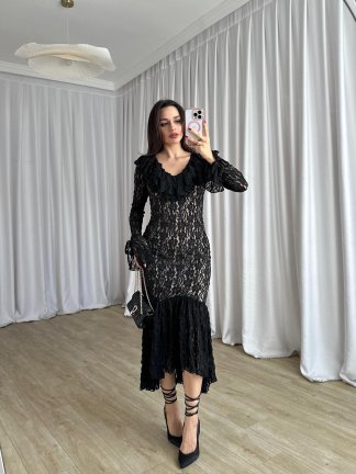 BOSES Midi Elbise 8309 - Siyah - 3