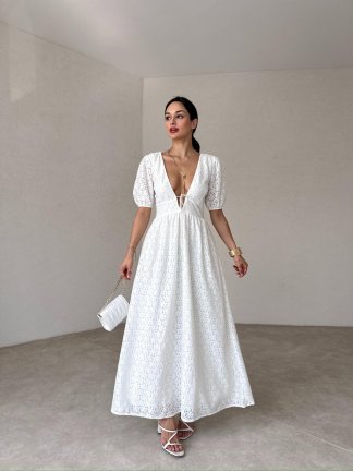 BOVENA Maxi Elbise 5379 - Beyaz - 3