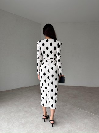 BRADLEY Midi Elbise 5421 - Beyaz - 3