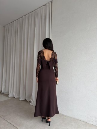 BRANDY Midi Elbise 8831 - Acı Kahve - 3