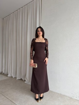 BRANDY Midi Elbise 8831 - Acı Kahve - 2