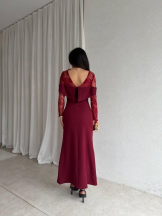 BRANDY Midi Elbise 8831 - Bordo - 3