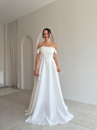 BRİENA Maxi Elbise 8515 - Beyaz - 1