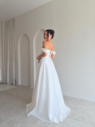 BRİENA Maxi Elbise 8515 - Beyaz - 4