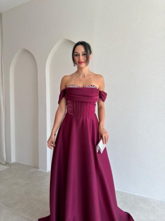 BRİENA Maxi Elbise 8515 - Mürdüm - 2