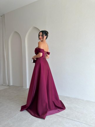 BRİENA Maxi Elbise 8515 - Mürdüm - 4