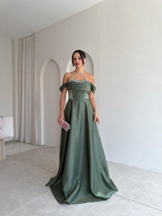 BRİENA Maxi Elbise 8515 - Haki 