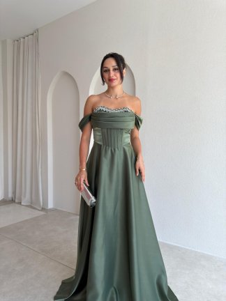 BRİENA Maxi Elbise 8515 - Haki - 2