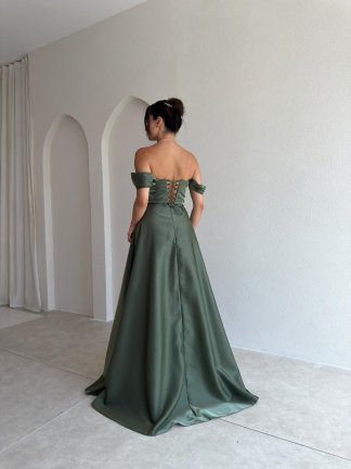 BRİENA Maxi Elbise 8515 - Haki - 4