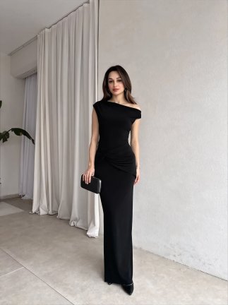 BRİTNEY Maxi Elbise 7218 - Siyah - 2