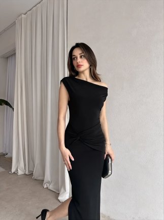 BRİTNEY Maxi Elbise 7218 - Siyah 