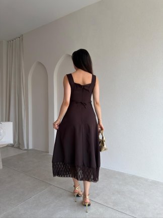 BRİTTA Midi Elbise 9545 - Acı Kahve - 3