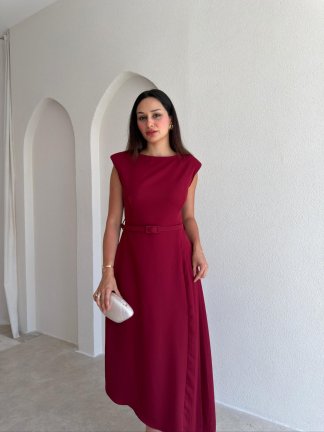 BRODY Midi Elbise 4203 - Bordo - 2
