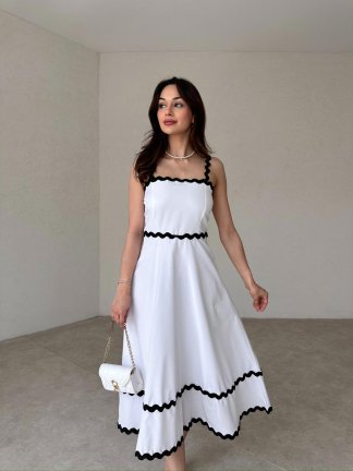 BRONSON Midi Elbise 2145 - Beyaz 