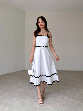 BRONSON Midi Elbise 2145 - Beyaz - 2