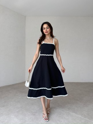 BRONSON Midi Elbise 2145 - Siyah - 2