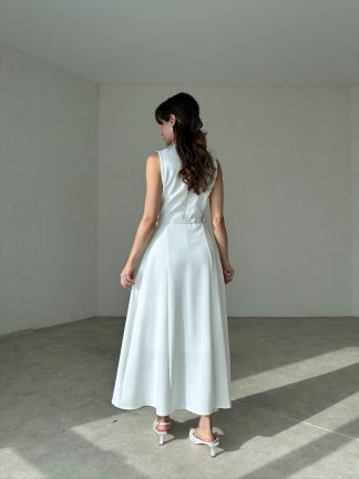 BROSH Midi Elbise 2939 - Beyaz - 4