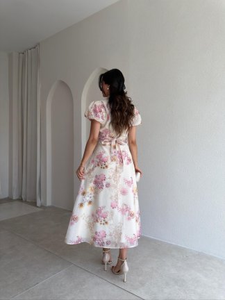 BURGES Midi Elbise 8929 - Pembe - 3