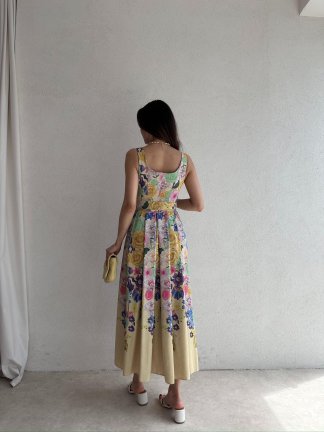 CADİLLA Midi Elbise 7839 - Sarı - 3