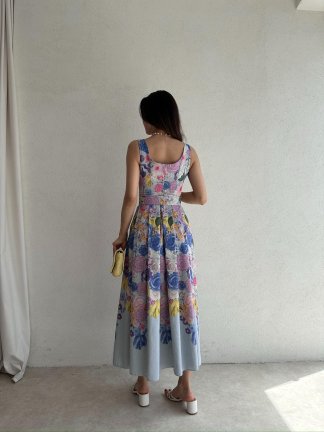 CADİLLA Midi Elbise 7839 - Mavi - 3