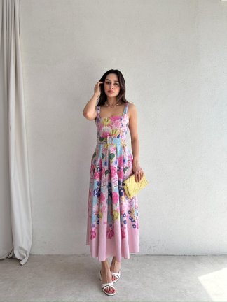 CADİLLA Midi Elbise 7839 - Pembe - 2