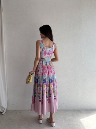 CADİLLA Midi Elbise 7839 - Pembe - 3