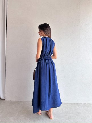 CALLUNA Maxi Elbise 4672 - Lacivert - 3