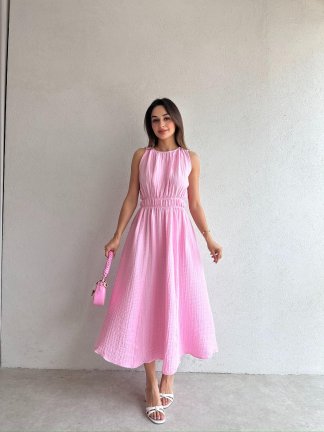 CALLUNA Maxi Elbise 4672 - Pembe - 2