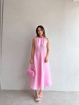 CALLUNA Maxi Elbise 4672 - Pembe - 3
