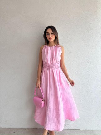 CALLUNA Maxi Elbise 4672 - Pembe 