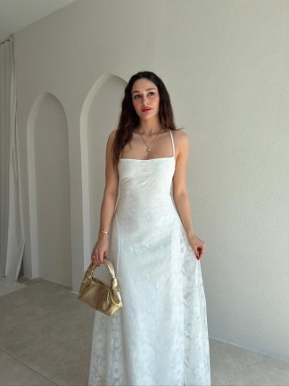 CALVİN Maxi Elbise 3478 - Beyaz - 2