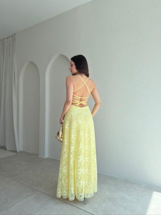 CALVİN Maxi Elbise 3478 - Sarı - 3