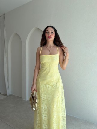 CALVİN Maxi Elbise 3478 - Sarı - 2