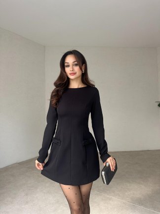 CAMİLA Mini Elbise 1216 - Siyah - 1