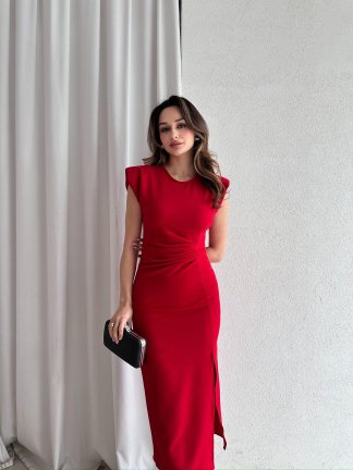 CANDİDA Midi Elbise 4561 - Kırmızı - 2