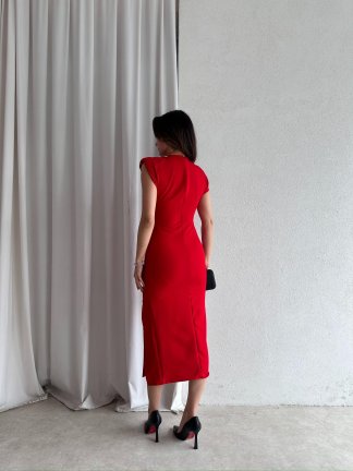 CANDİDA Midi Elbise 4561 - Kırmızı - 4