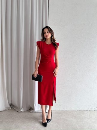 CANDİDA Midi Elbise 4561 - Kırmızı - 3